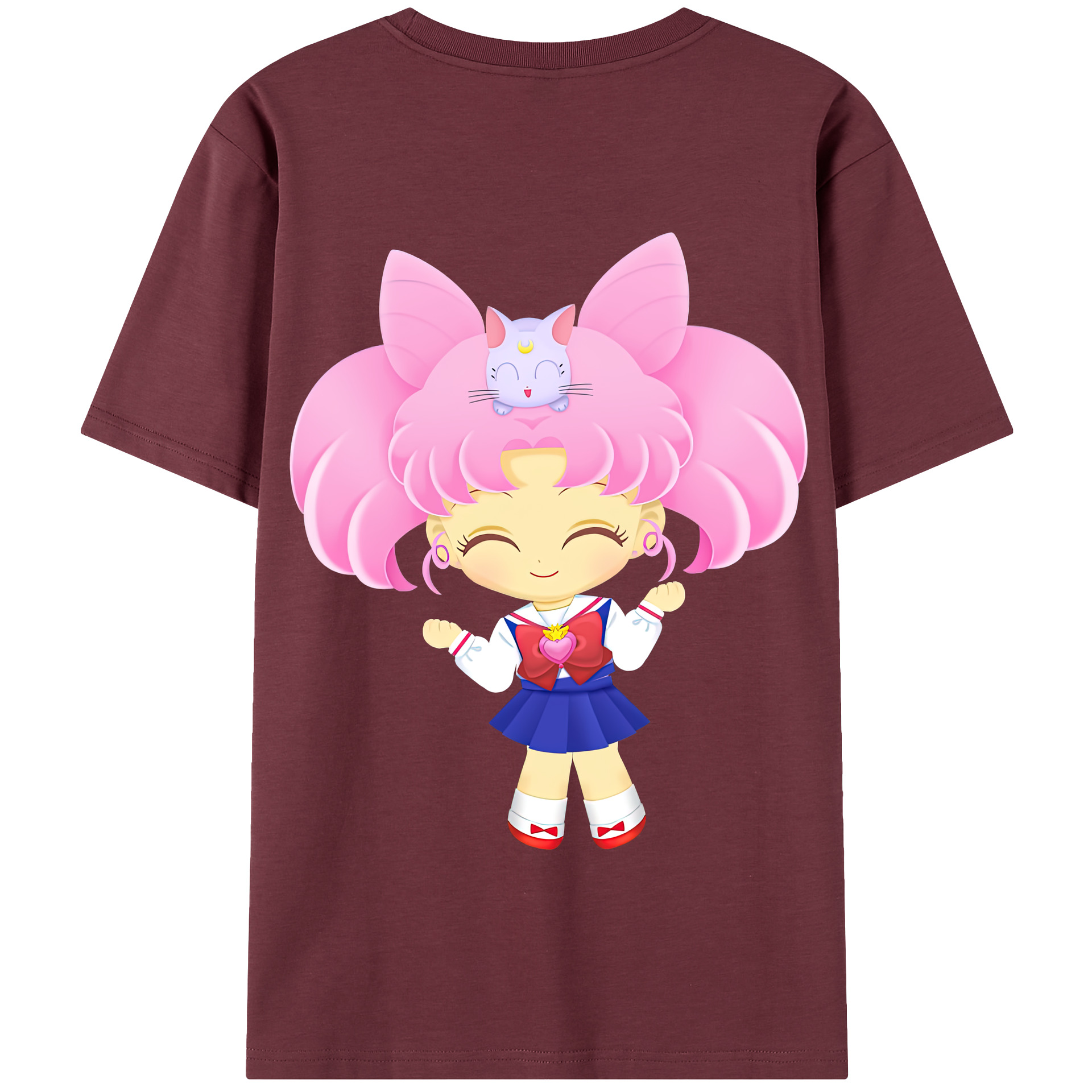 （画像用） 美少女戦士セーラームーン ちびうさ Sailor Moon Chibiusa Tsukino Usagi Small Lady Serenity 綿100％半袖Tシャツ（背面プリント）